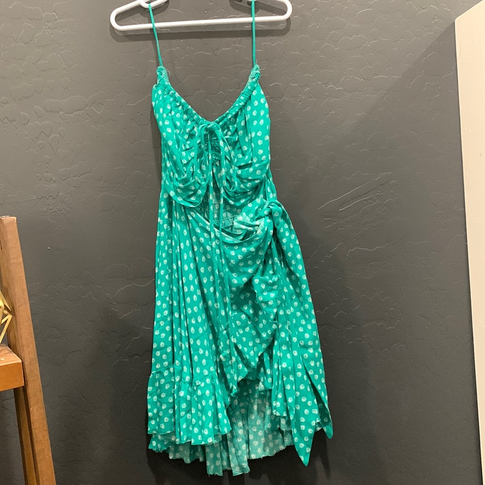 Patterned Strapless Wrap Dress